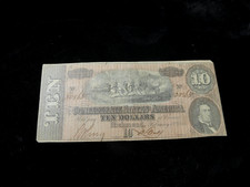1864 $10 Confederate States of America Richmond VA Obsolete Paper Currency