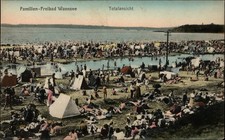 Familien-Freibad Wannsee Berlin Germany view vintage postcard d579