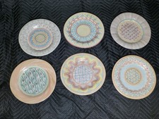 Six different patterns MacKenzie-Childs Bearded dinner plates