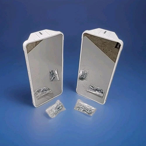 NOS - White West Coast Jr Style Truck Mirrors 16x7 - Sold As Pair - No Brackets