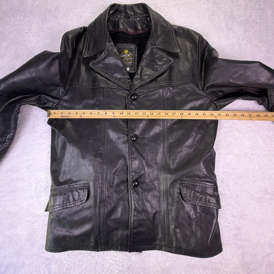 Chaqueta de cuero Cooper vintage años 70 forro extraíble talla 44 negra Foto 4 de 4