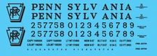 N Scale - PRR 2 Bay Covered Hopper Shadowed Keystone Decal Set
