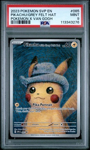 2023 Pokemon Black Star Pikachu/Grey Felt Hat #085 MINT PSA 9 Pokemon X Van Gogh