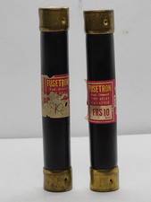 Lot of 2 -BUSSMANN FUSETRON FRS10 600V 10A DUAL ELEMENT TIME DELAY FUSE 1WS2-6 