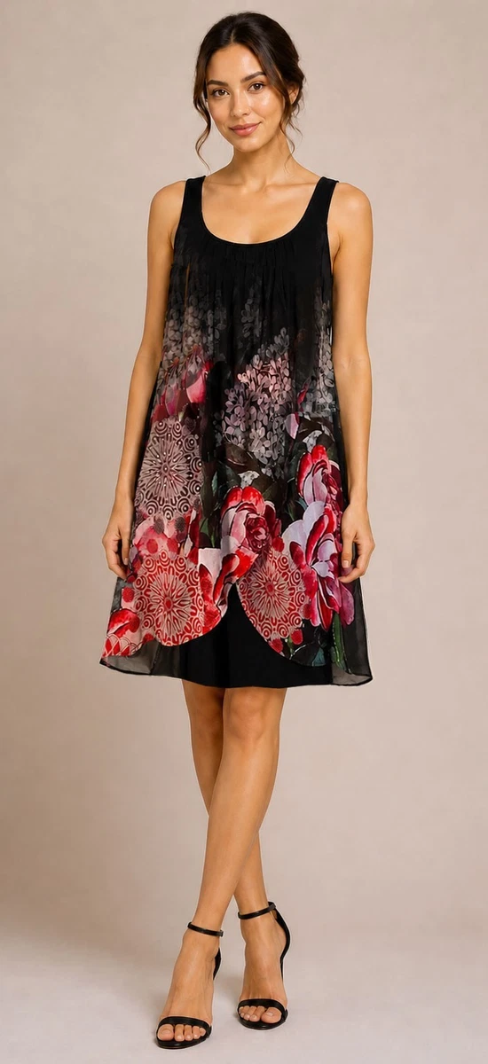bali juliet embroidered mini dress dupe Monterrey Black Fringed Maxi Dress With Bright Ethnic Embroidery Desig –  Belle Divino main image 1
