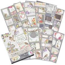 Ciao Bella SPARROW HILL A4 Creative Pad 9/pkg Ephemera Cards Tags Journal