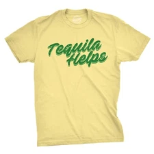 Mens Tequila Helps T Shirt Funny Mexico Drinking Taco Tuesday Margarita T shirt