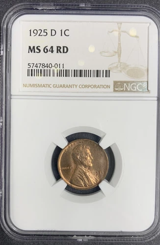 1925-D Lincoln Cent, MS64RD. NGC (10073)