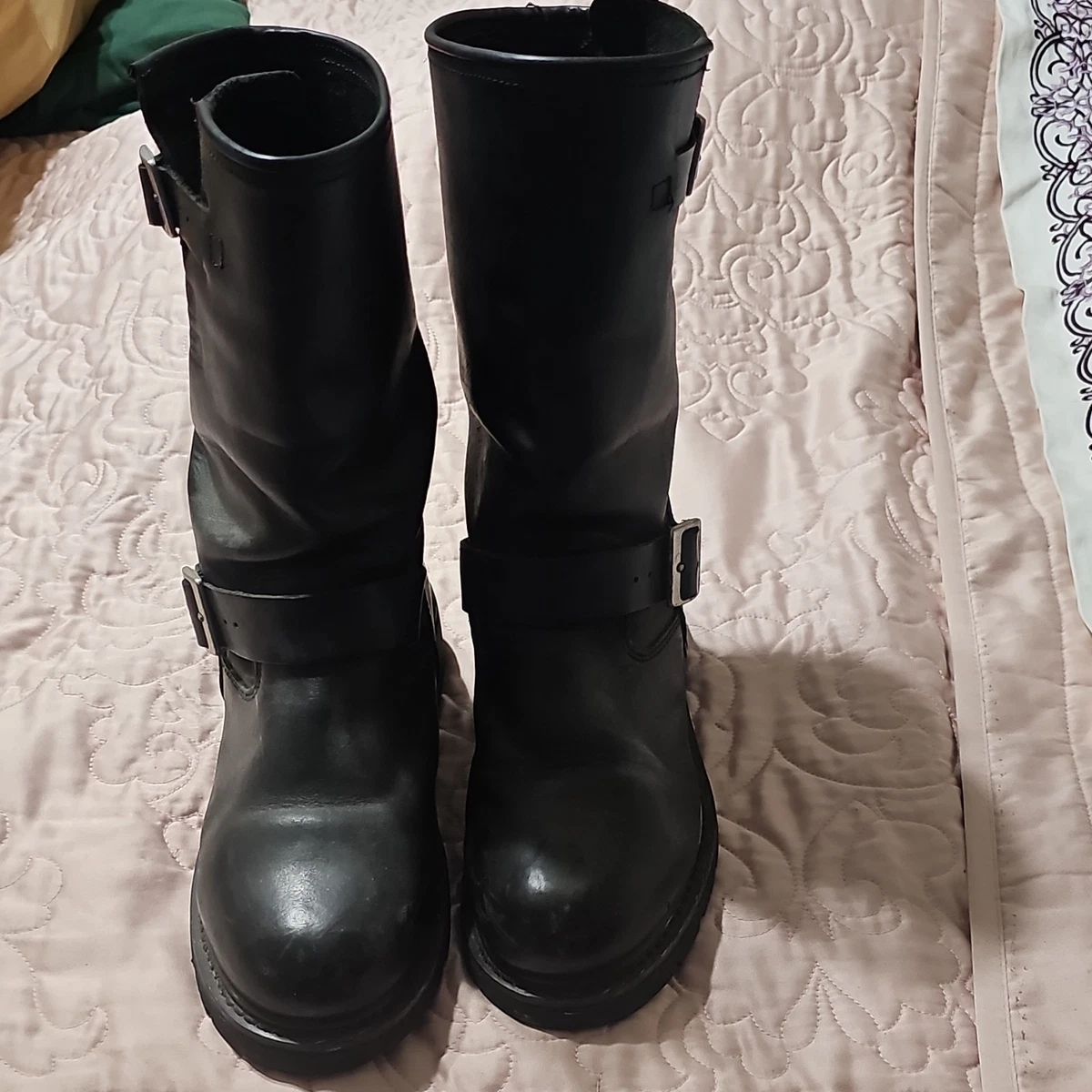 Buckle Biker Black Boots for Men for sale | eBay