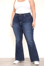 Time and Tru High Rise Flare Jeans Dark Wash Stretch Denim Womens Size 18 M6