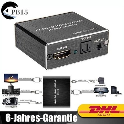 HDMI Stereo Audio Extractor Converter 4K * 2K HDMI to HDMI + Optical SPDIF 3.5mm