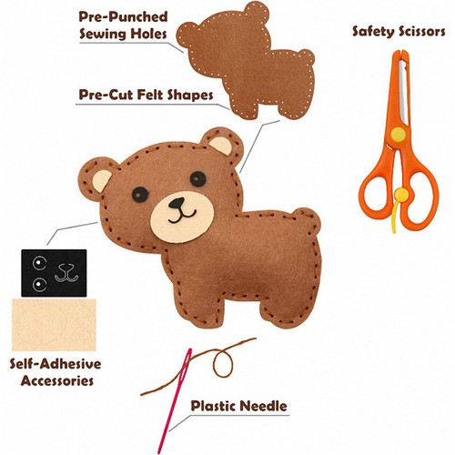 Kid Sewing Craft Kit Felt Animals Children Birthday Gifts Educational Toys St... - Picture 3 of 9