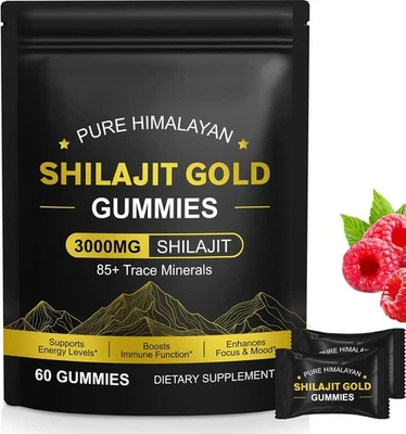 JCZQDRPC Shilajit Gummies für Männer & Frauen, 3000mg Gold Shilajit Pure Himalayan