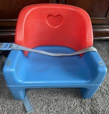 Vtg 1990's Fisher Price Grow With Me Booster Chair Seat Strap Toddler Red Blue