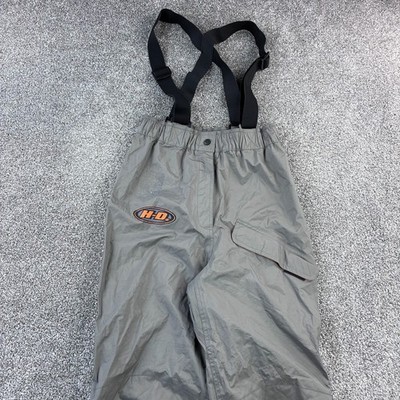 Harley Davidson Overall Bib Rain Pants Men's Small Gray Detachable Suspenders