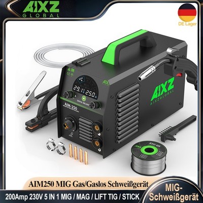 AIXZ 5-in-1 200A 220V Schweißinverter Gas/Gaslos SYN MIG/MAG/TIG/ARC Heimwerker