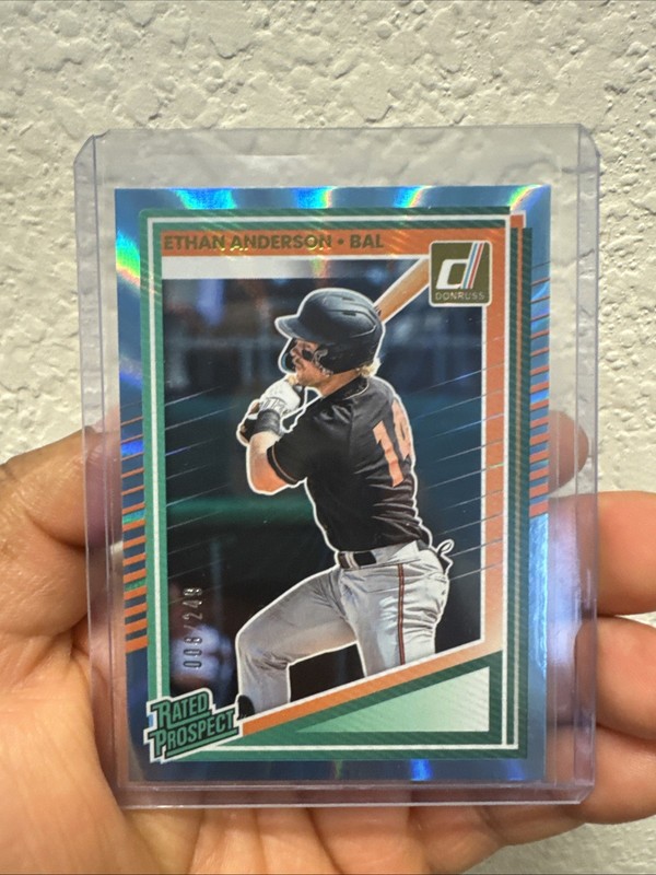 2025 Donruss Carolina Blue Laser #170 Ethan Anderson Serial #008/249