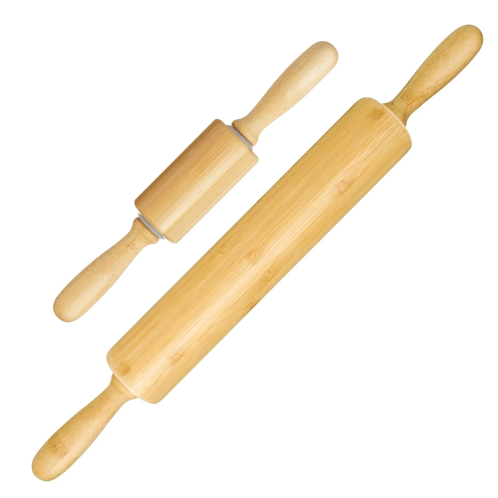 2 Pack（10 inch &17.5 inch） Wooden Rolling Pin for 10 & 17.5 inch, Bamboo