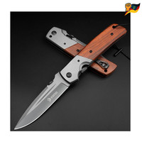Nedfoss DA52 Klappmesser 28Cm Liner Lock Holzgriff Outdoor Survival