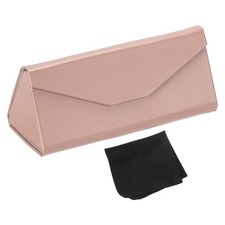 Foldable Glasses Case, Triangle Magnetic Sunglasses Case, Rubber Pink