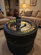 F1 / Le Mans Pirelli Motorsport Racing Slick Tyre Coffee Table Man Cave. Double