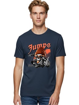 Jumps-Skate-Streetwear Mens Graphic Tee, 100% Cotton, Casual Summer Wear