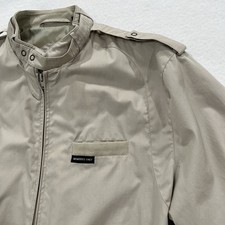 Vintage Members Only Jacket Mens Sz 40 Beige Classic Iconic Racer Full Zip 80s