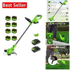Lightweight 20V Cordless String Trimmer with 2 Batteries - Ideal for Home Lawns