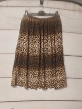 PLT Women's Leopard Print Pleated Midi Skirt Size 14 (#265-3)