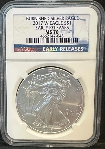 2017-W Burnished Silver American Eagle NGC MS 70 Early Releases