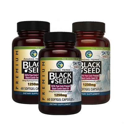 #ad Amazing Herbs Cold Pressed Black Seed Oil 1250mg Softgels 60 CapsExp 11 2026 $59.84