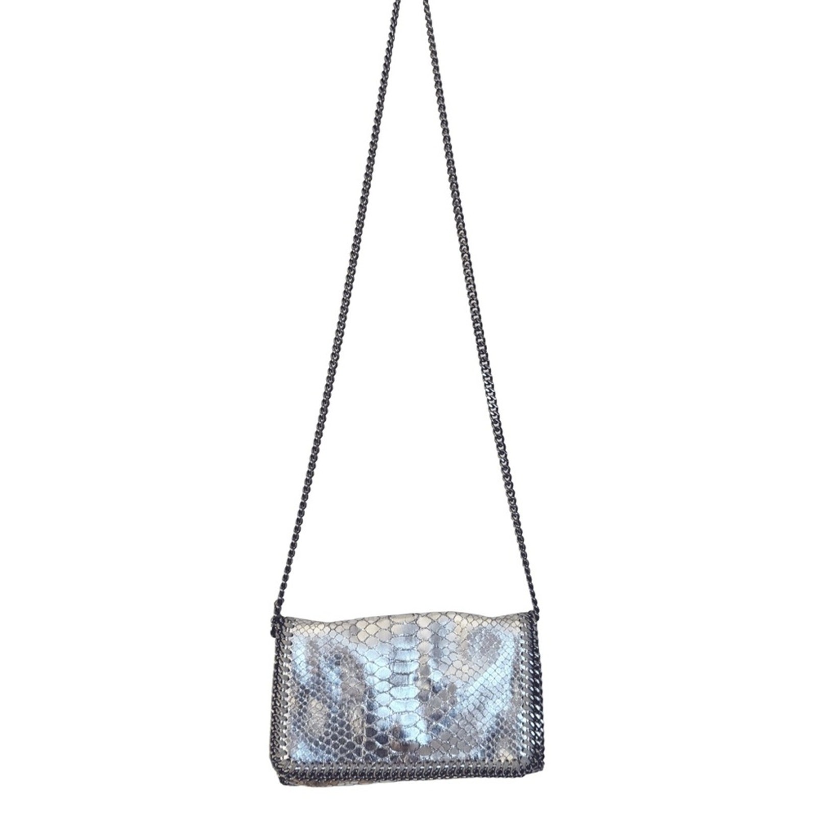 Stella McCartney Silver Python Embossed Leather F… - image 7