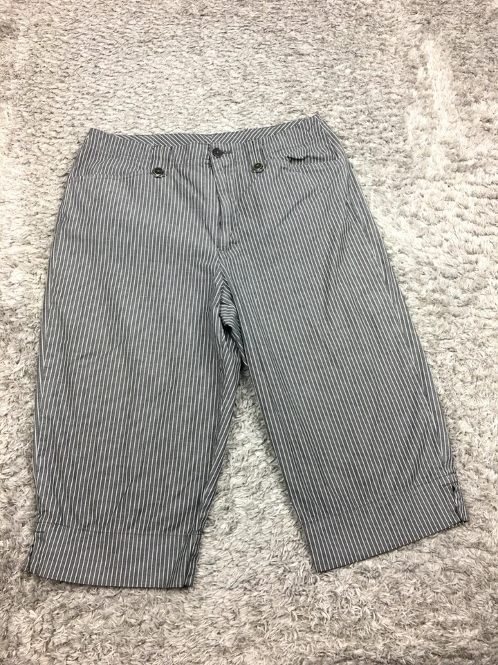 White Stag Capri Pants Womens Size 10 Gray Striped Skimmer Stretch - Image 3 of 4