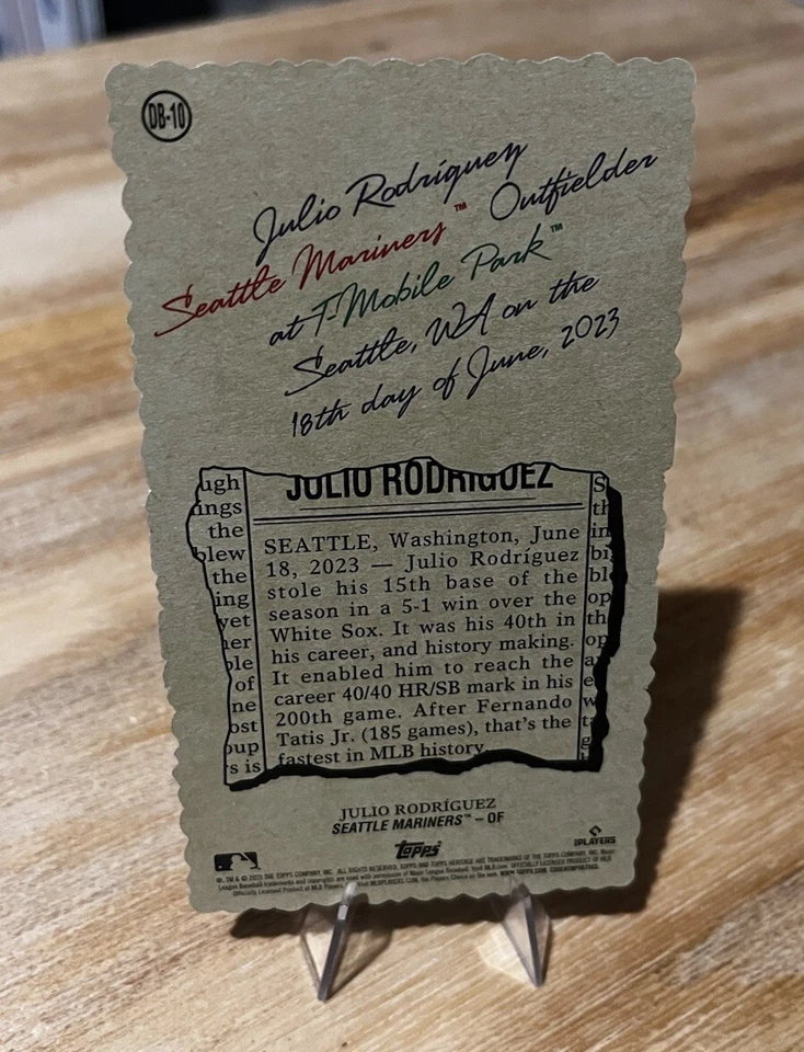 Julio Rodriguez 2023 Topps Heritage 1974 DECKLE EDGE BOXLOADER / TOPPER Insert - Image 2 of 4