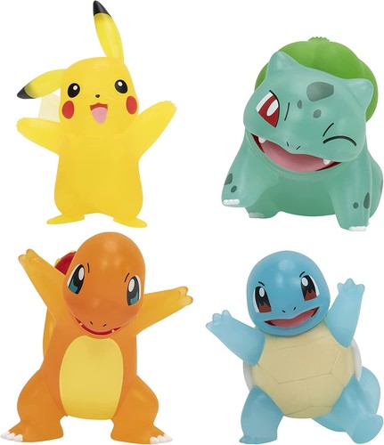 Pokémon Battle Figure Translucent 3" Pikachu/Charmander/Bulbasaur/Squirtle 4 Pck - Picture 2 of 6