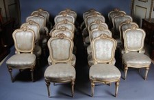 French Set of 18 Salon Chairs/Armchairs, Napoleon III C-164
