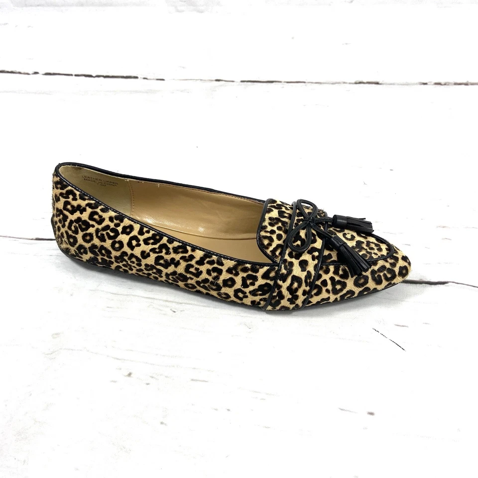 Zapatos Talbots para mujer 7,5 M marrón/negro borla mocasines pelo de becerro estampados de leopardo Foto 3 de 4