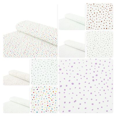 Baumwoll Jersey Stoff Punkte bunt Meterware ab 25 x 150 cm