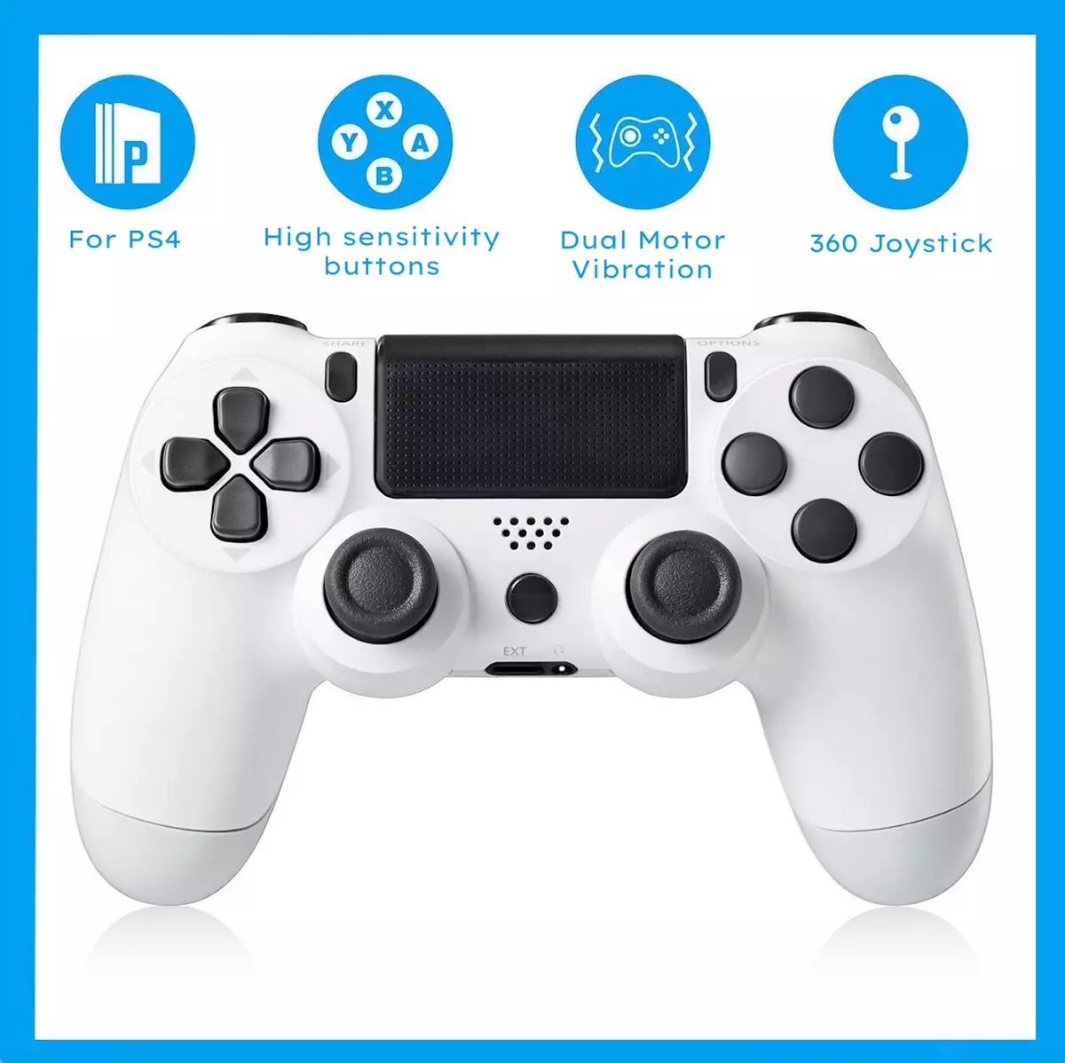 White Wireless Controller Bluetooth Gamepad for PlayStation 4 | eBay