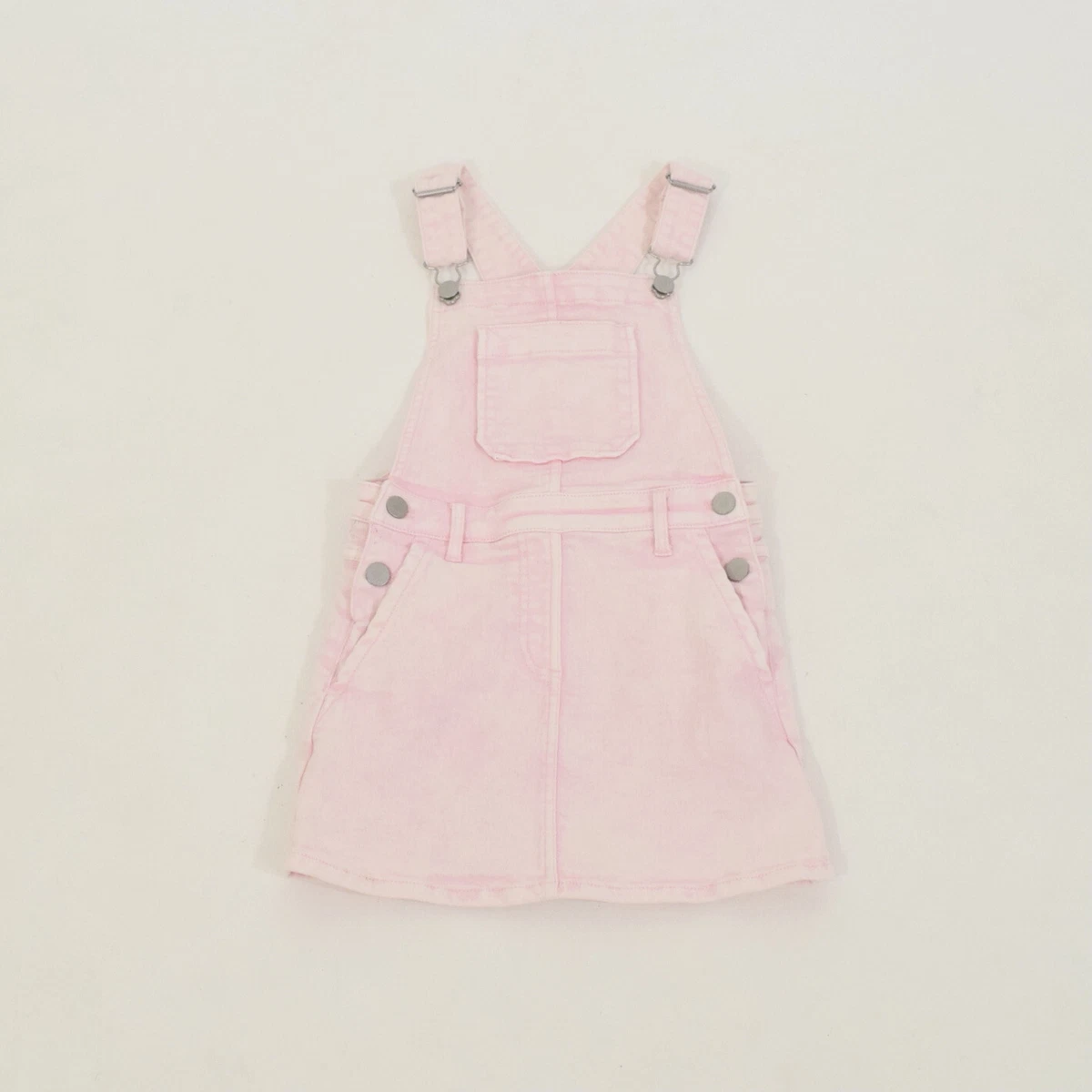 Pink denim hotsell overall dress