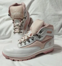 Timberland Women's Boots 85348 White And  Pink Hiker Style Size 9.5M Without Box