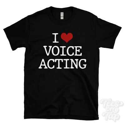 I LOVE VOICE ACTING T-SHIRT Herz über Unterhaltung Film Animation Figur