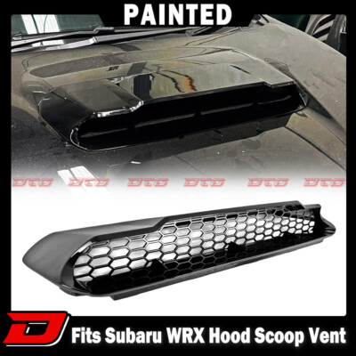 Fits 22-26 Subaru WRX VB 5th 4D Painted Black Front Hood Scoop Vent Cover Set