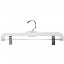  14"  White Plastic Pant/Skirt Hanger Box of 100