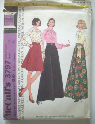 Evening gown dress skirt Bow Ruffle Jabot blouse Pattern 3797 size 12 | eBay