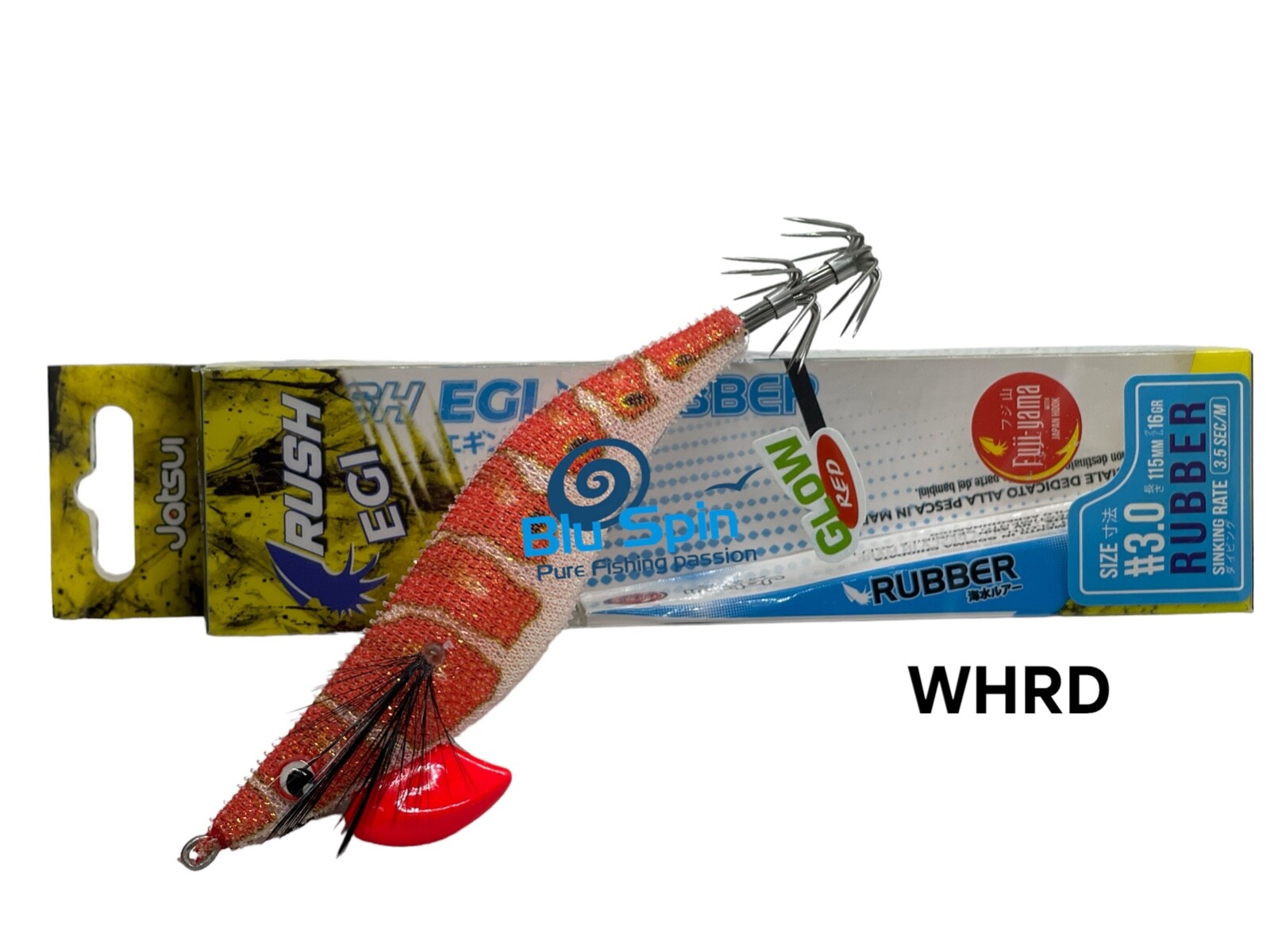 NEW Egi Squid JatsuiI Rush Egi RUBBER PRAWN 3.0 - 16gr COL. WHRD