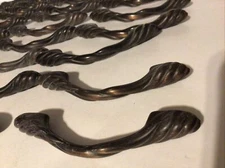 6 Copper Alloy Cabinet Drawer Pull 3 or 3 3/4 Twist Rope Braid Twisted Brown