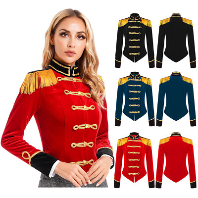 Damen Zirkus Clubwear Jacke Steampunk Renaissancede Showman Kostüm Stehkragen