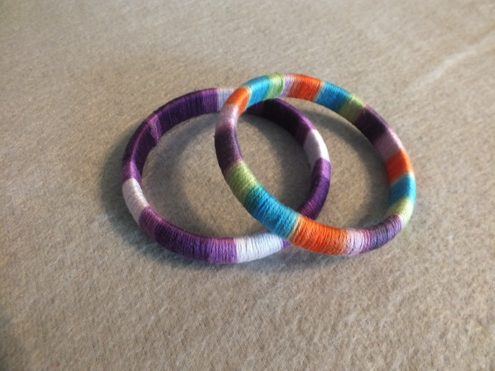 Beautiful Bangle Bracelet Set 2 Thread Wrapped 1/… - image 1