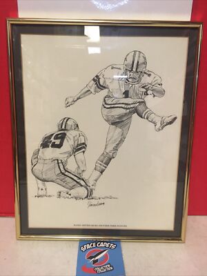 FRAMED Dallas Cowboys ''Rafael Septien Kicks Another Three-Pointer'' Sketch Print